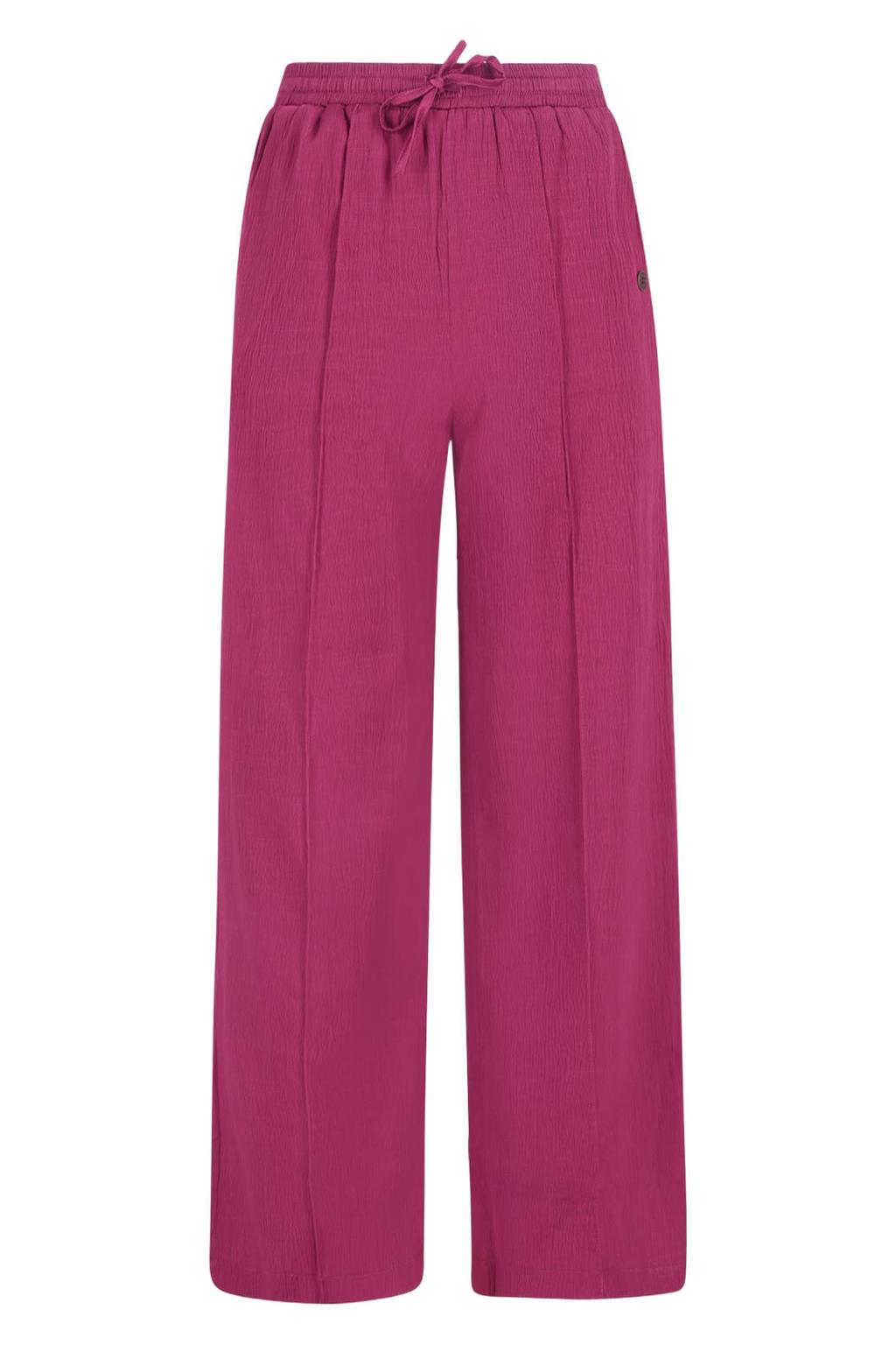 Fuchsia meisjes Like Flo Young wide leg regular waist casual broek met elastische tailleband met koord en effen