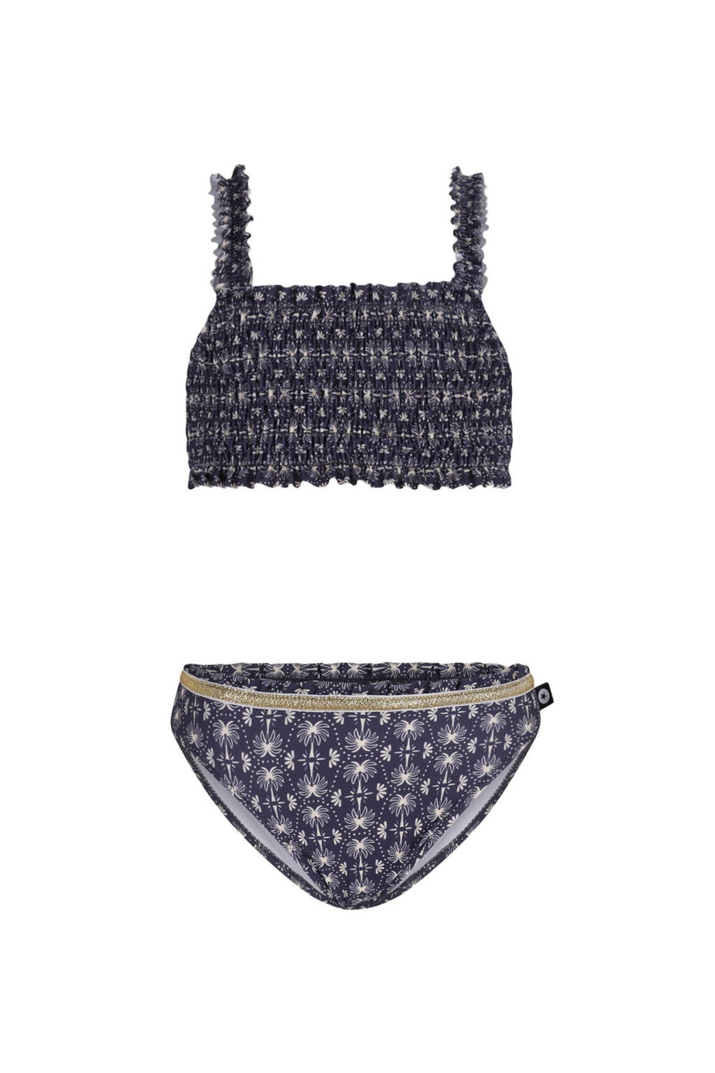 Like Flo cropped bikini donkerblauw/ecru