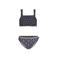 Like Flo cropped bikini donkerblauw/ecru