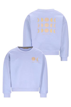 sweater met backprint lichtblauw