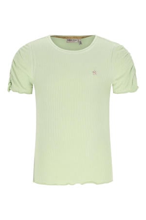 T-shirt lichtgroen rib gebreid