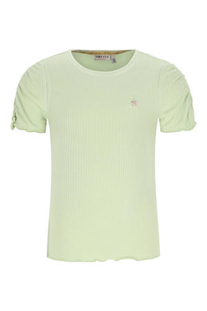 T-shirt lichtgroen rib gebreid