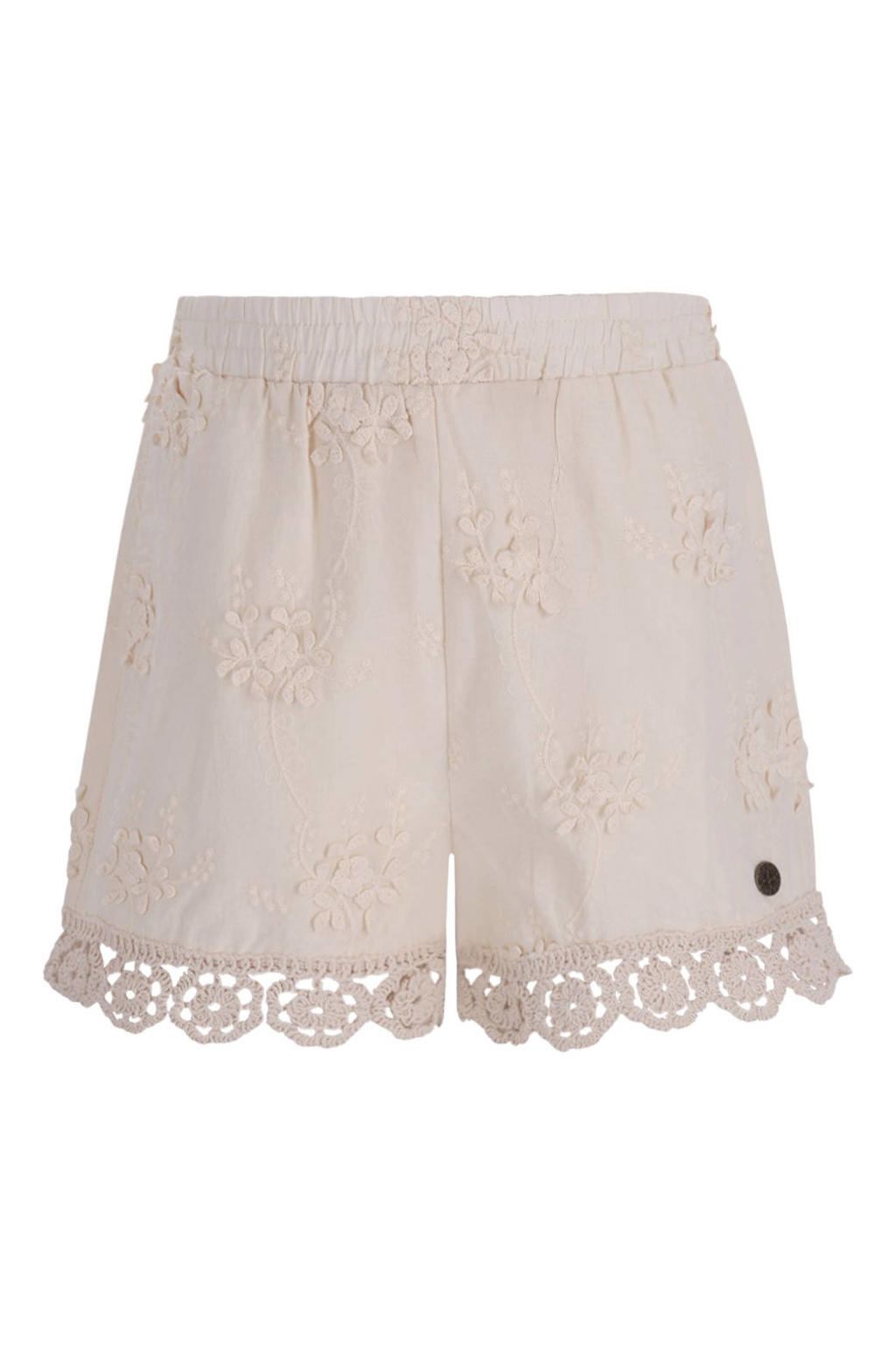 Ecru meisjes Like Flo regular casual short van katoen met elastische tailleband en effen