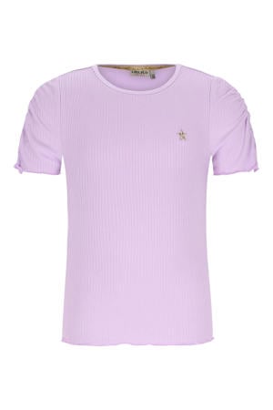 T-shirt lila rib gebreid