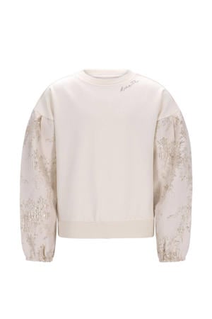 gebloemde sweater wit