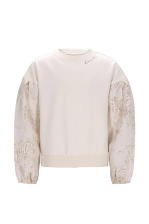 gebloemde sweater wit