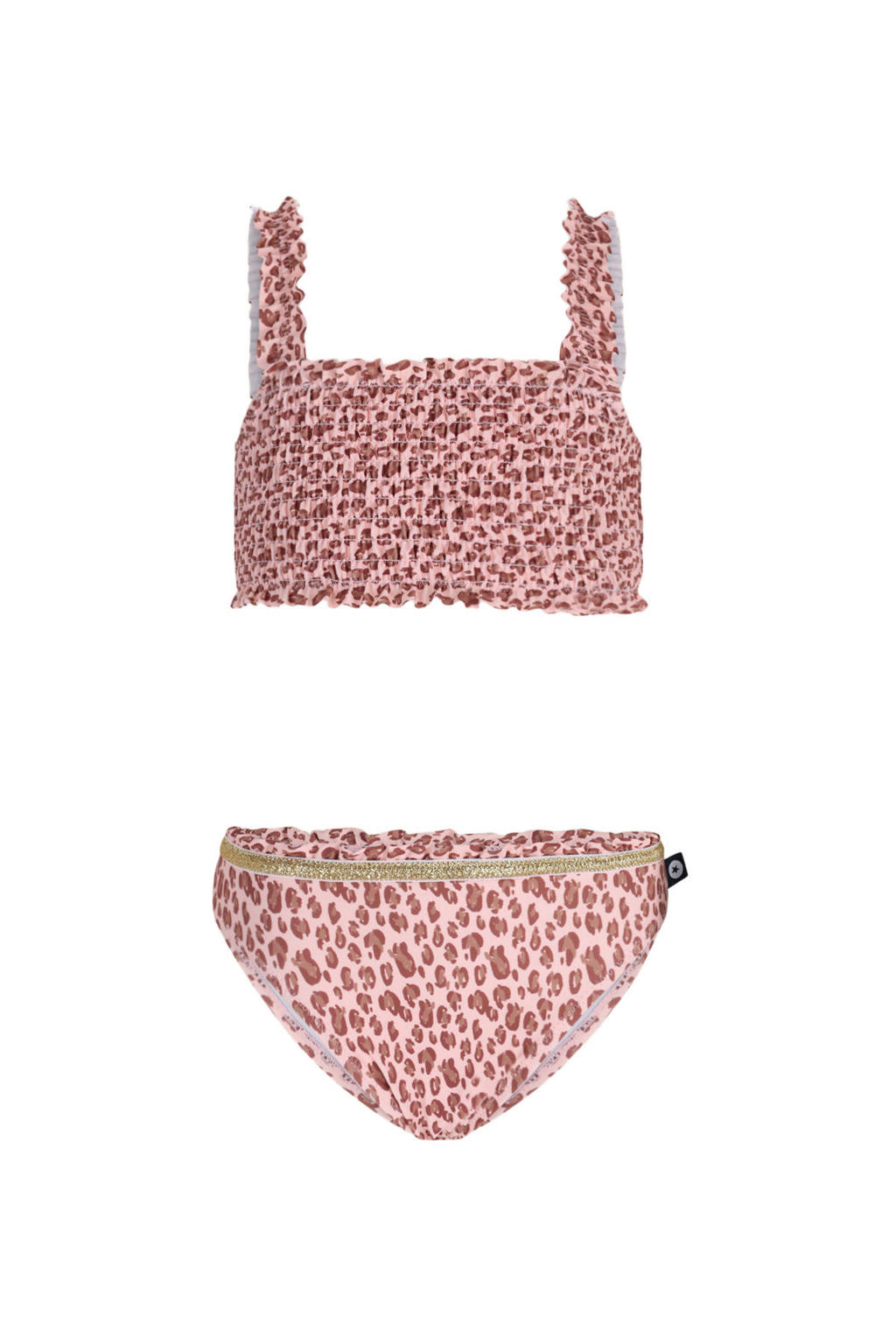 Like Flo crop bikini met panterprint roze