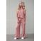 Like Flo Young wide leg regular waist casual broek oudroze met textuur