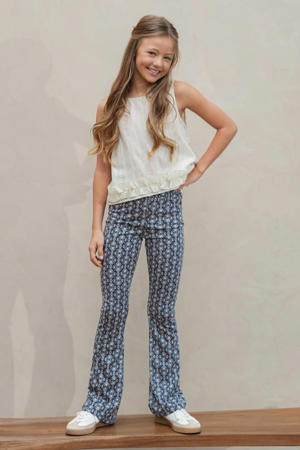 flared casual broek donkerblauw