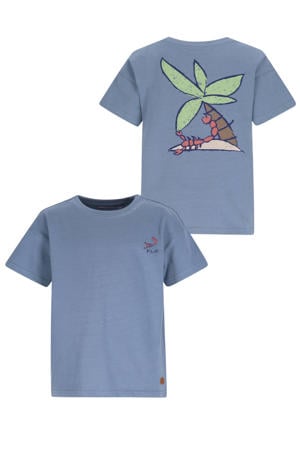 T-shirt met backprint lichtblauw