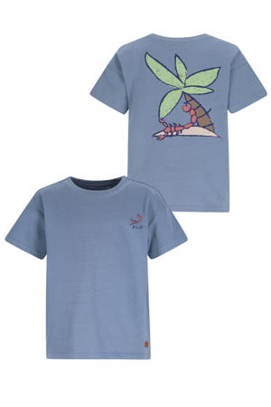 T-shirt met backprint lichtblauw