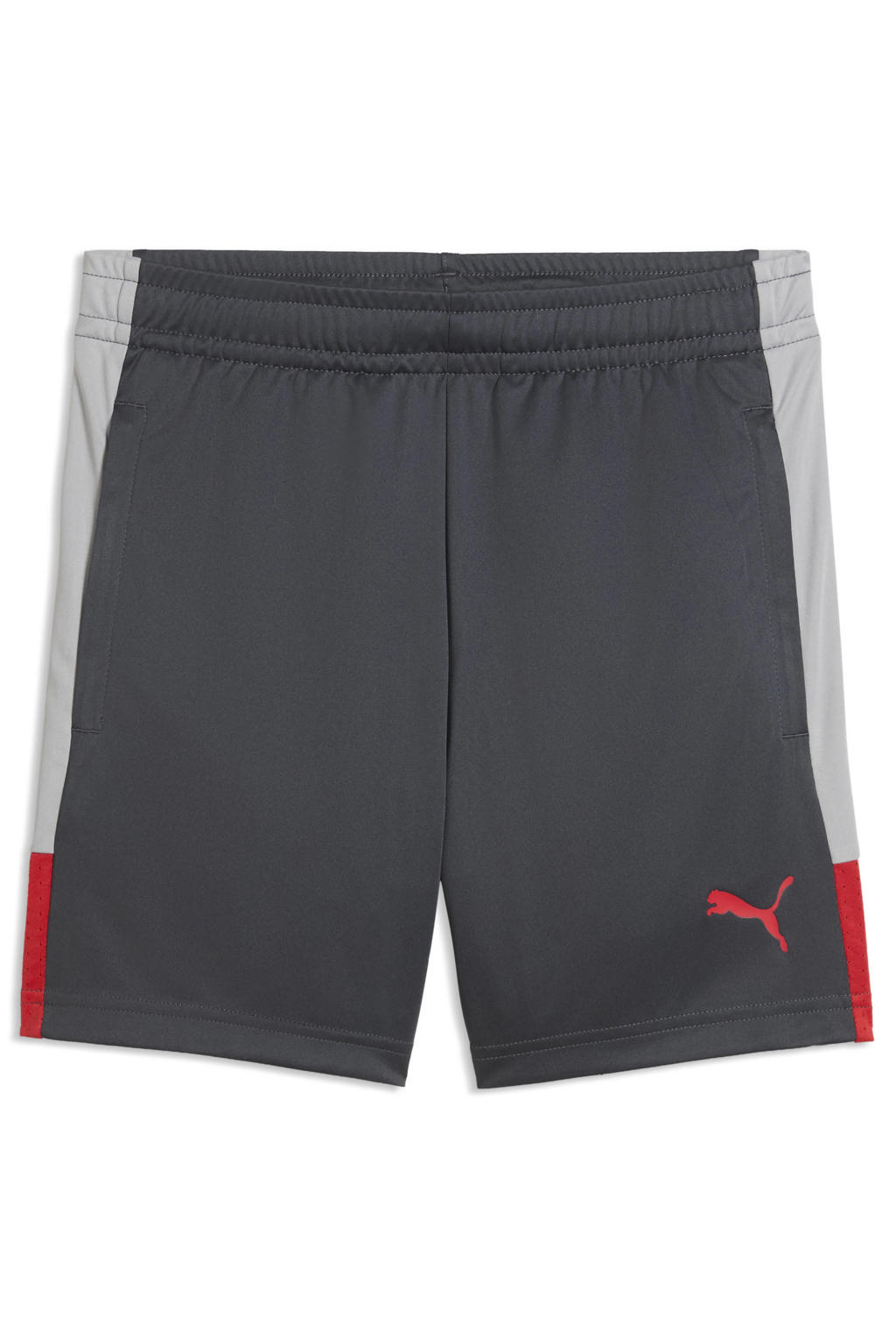 Grijs en rode jongens en meisjes Puma voetbalshort van polyester met regular waist