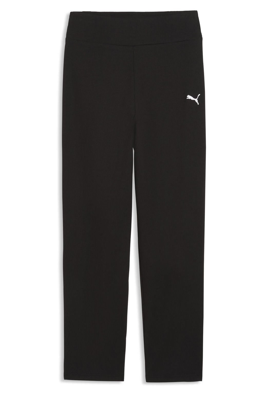 Zwarte meisjes Puma joggingbroek van polyester met high waist, elastische tailleband en effen