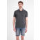 LERROS regular fit geruite jacquard polo - lava grijs