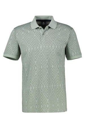 regular fit geruite jacquard polo - groen