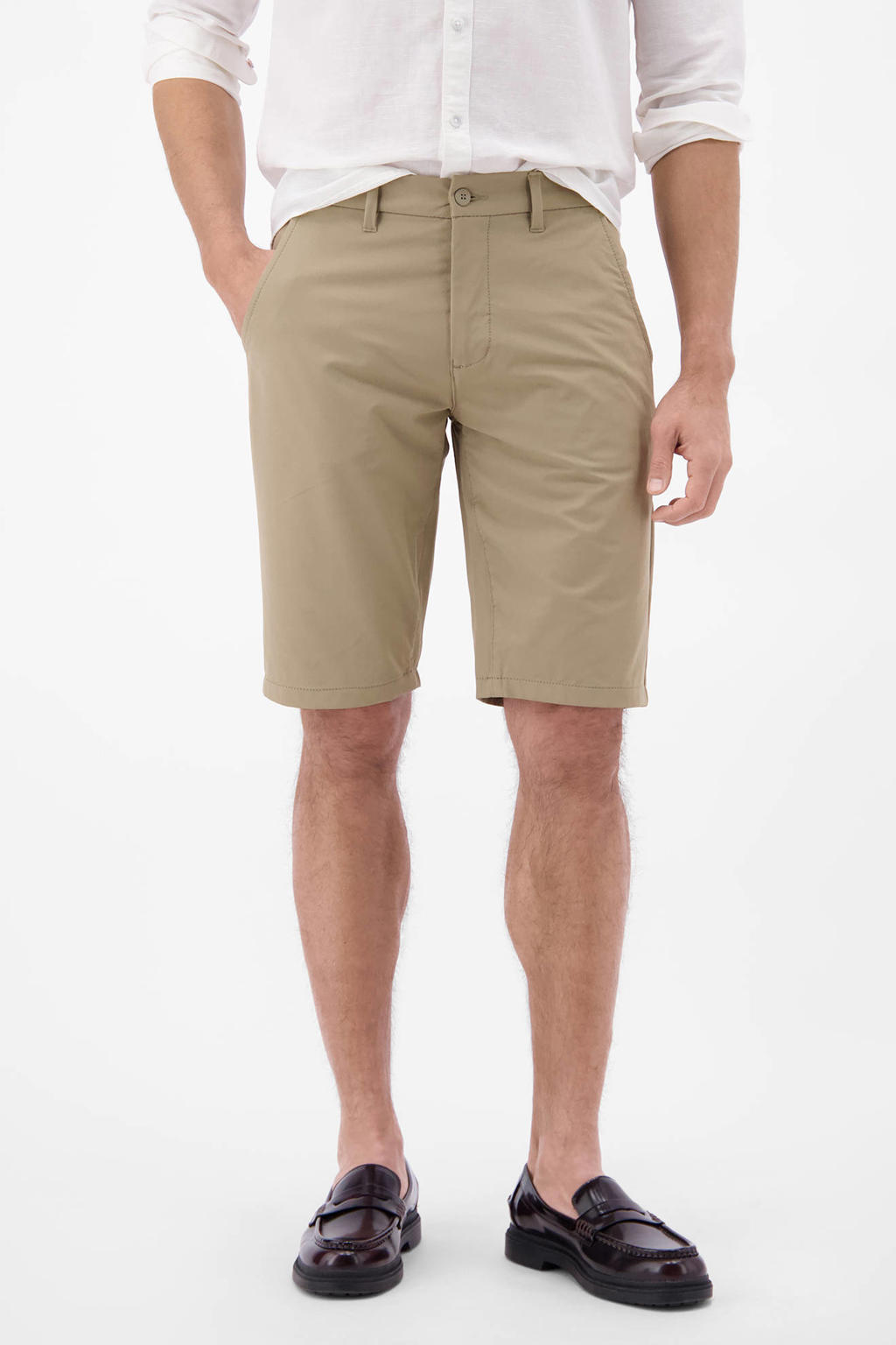 LERROS regular fit chino short - lichtbruin