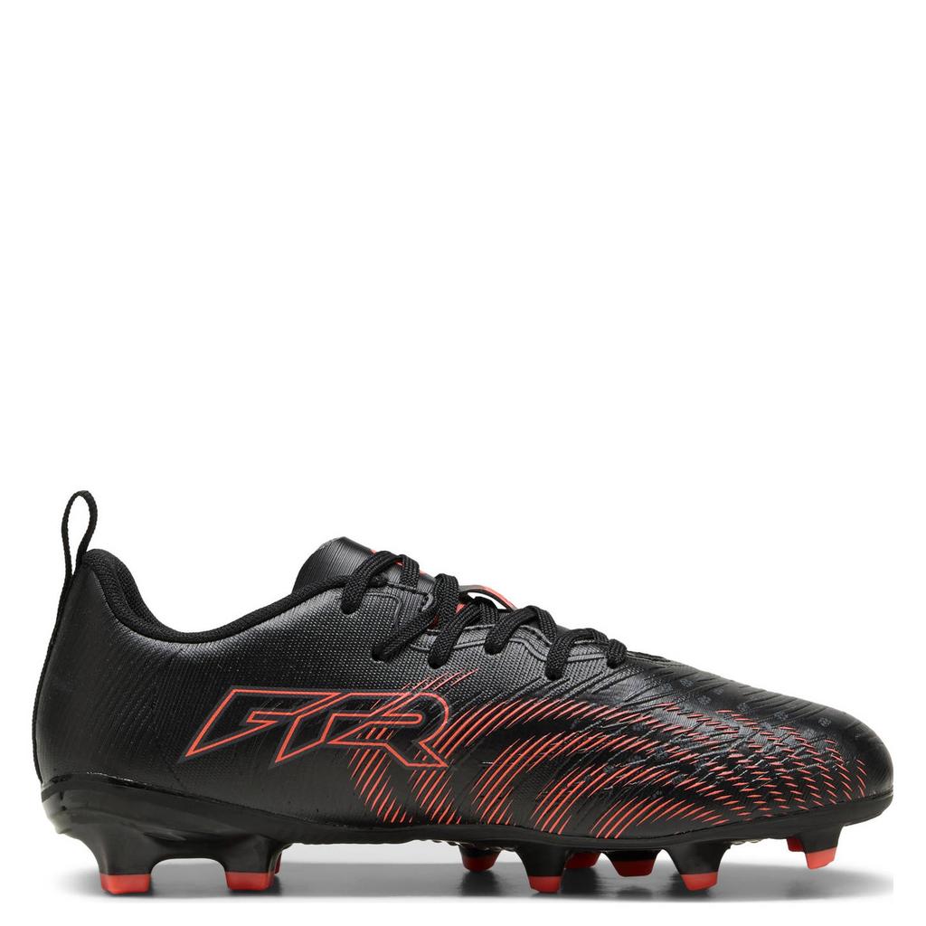 Zwart en oranje jongens en meisjes Puma Future 9 Play junior voetbalschoenen