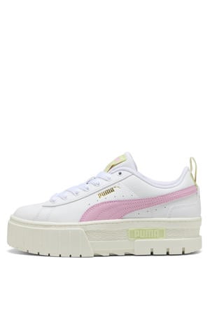 Mayze leren sneakers Lth plateauzool wit/roze