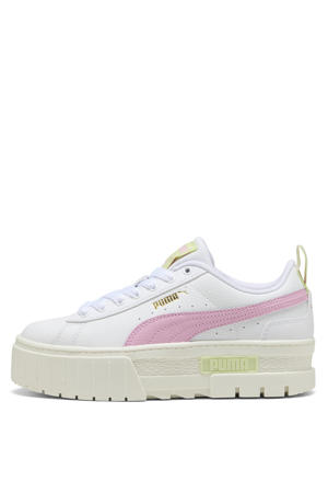 Mayze leren sneakers Lth plateauzool wit/roze