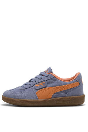 Palermo leren sneakers grijs/oranje