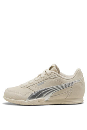 Bella Donna suede Metallic sneakers ecru/zilver