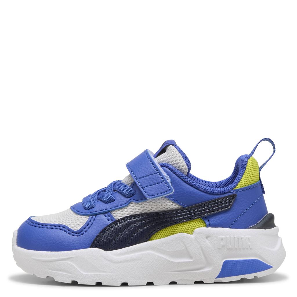 Lichtgrijs en blauwe jongens en meisjes Puma Trinity 2 LT sneakers van mesh-pu/voering: mesh/voetbed: eva met elastische veter- met klittenbandsluiting