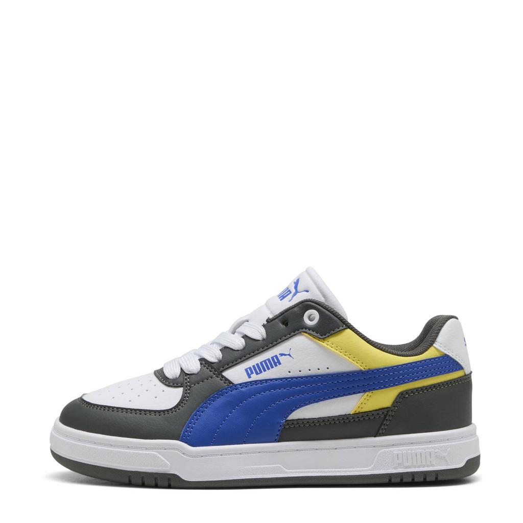 Grijs, kobaltblauw en witte jongens en meisjes Puma Caven III Block sneakers van imitatieleer/voering: mesh/voetbed: eva met veters