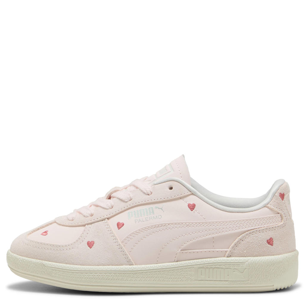 Lichtroze en roze jongens en meisjes Puma Palermo Amor sneakers van imitatieleer/voering: mesh/voetbed: eva met veters