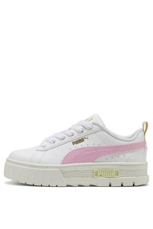 Mayze leren sneakers wit/lichtroze
