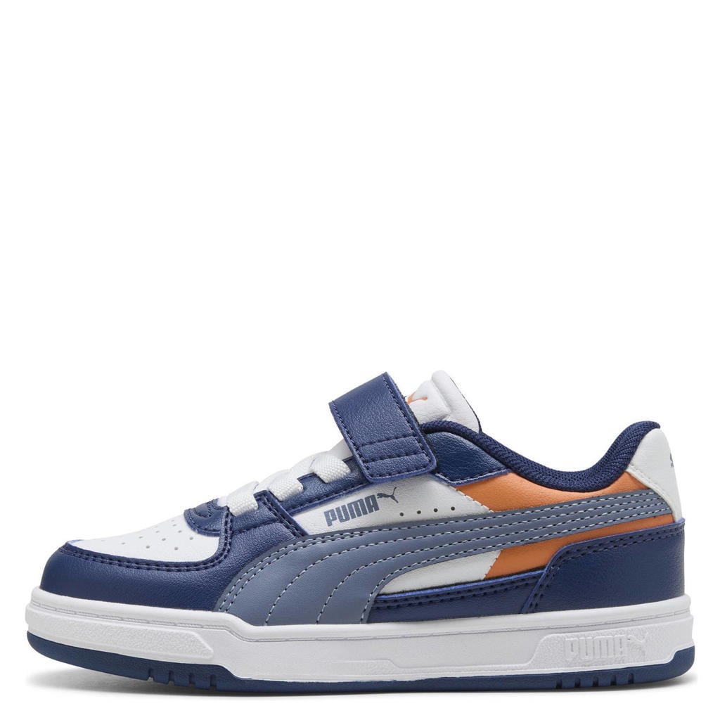 Blauw, grijs en witte jongens en meisjes Puma Caven III Block mesh sneakers van mesh-pu/voering: mesh/voetbed: eva met veters