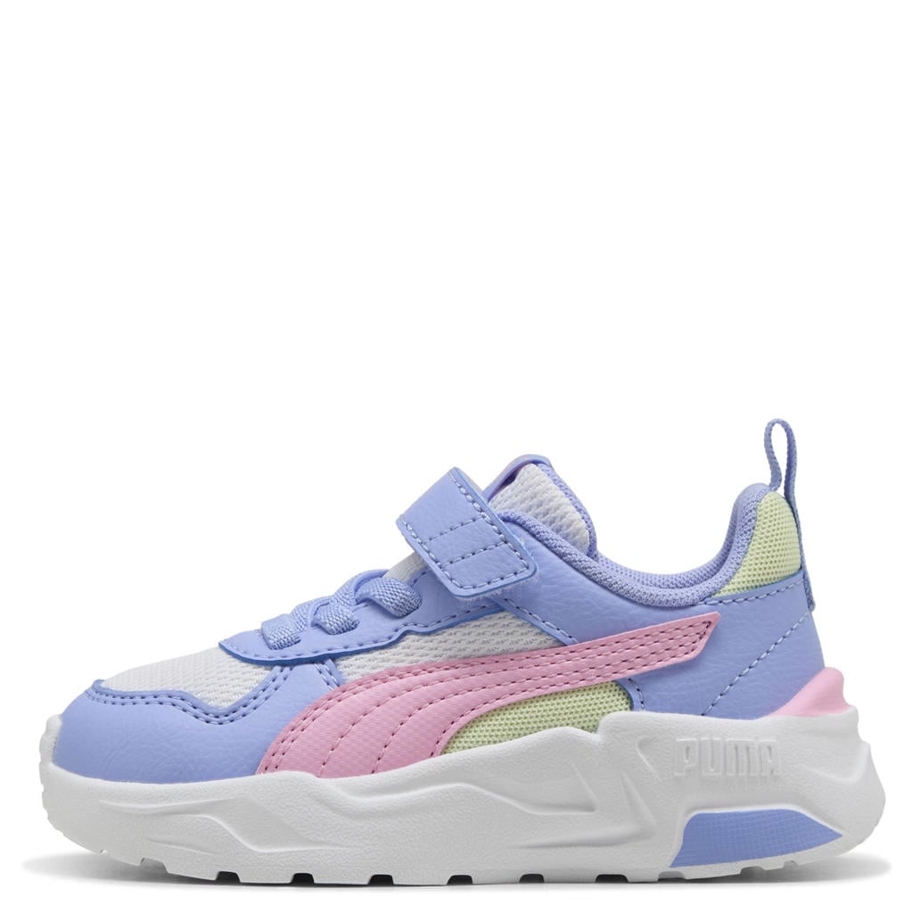 Wit en lilakleurige jongens en meisjes Puma Trinity 2 LT sneakers van mesh-pu/voering: mesh/voetbed: eva met elastische veter- met klittenbandsluiting