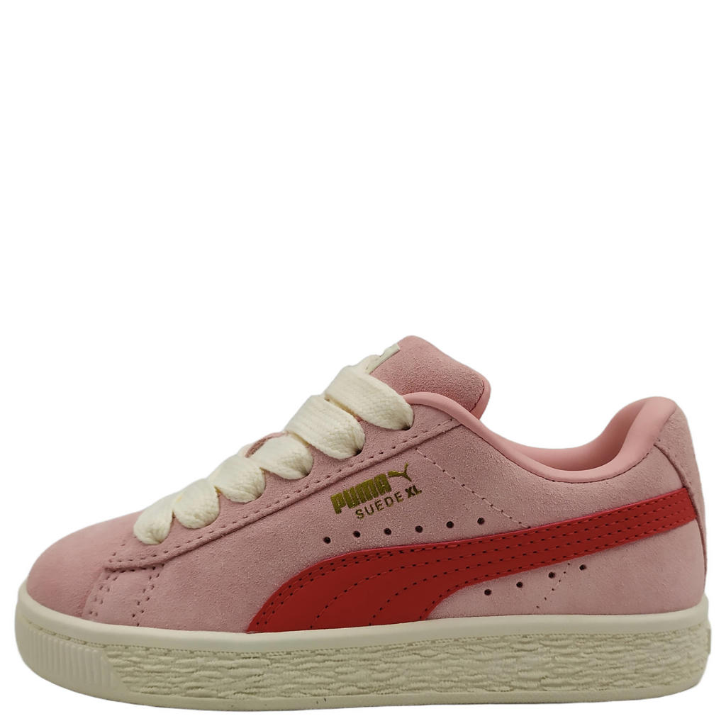 Roze en rode jongens en meisjes Puma Suede XL sneakers van suède/voering: mesh/voetbed: eva met veters