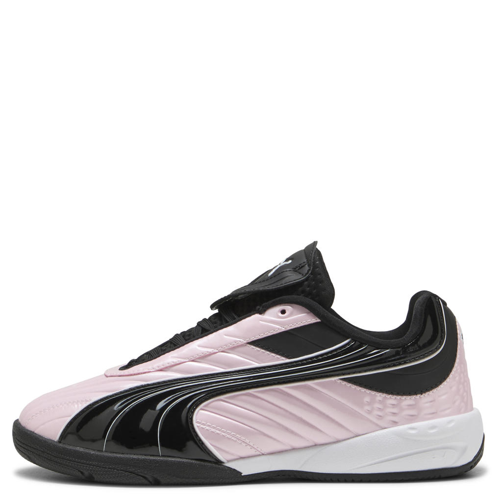 Roze en zwarte jongens en meisjes Puma V-S2 Goalgetter sneakers van imitatieleer/voering: mesh/voetbed: eva