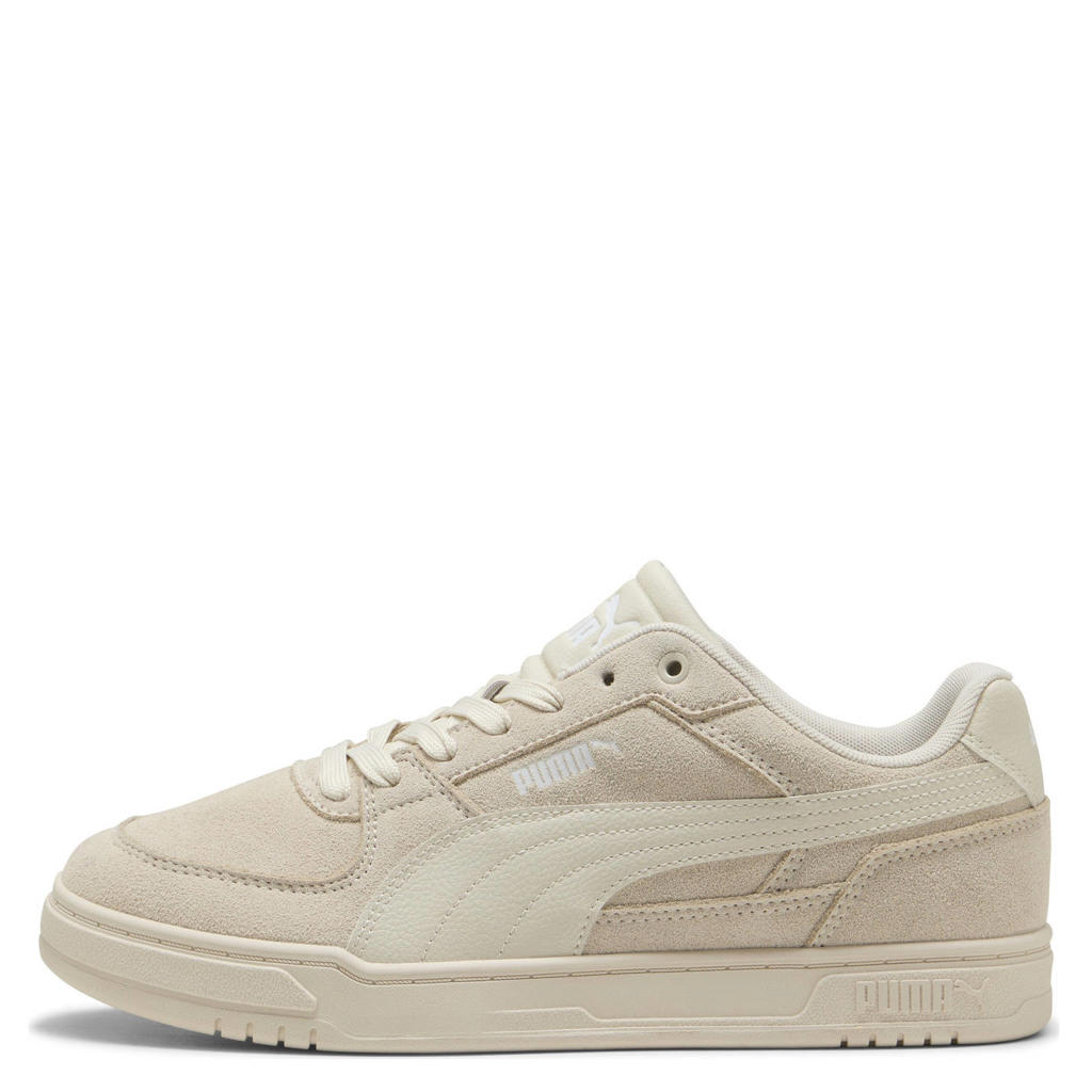 Zand en ecru unisex Puma Caven III suede sneakers met veters