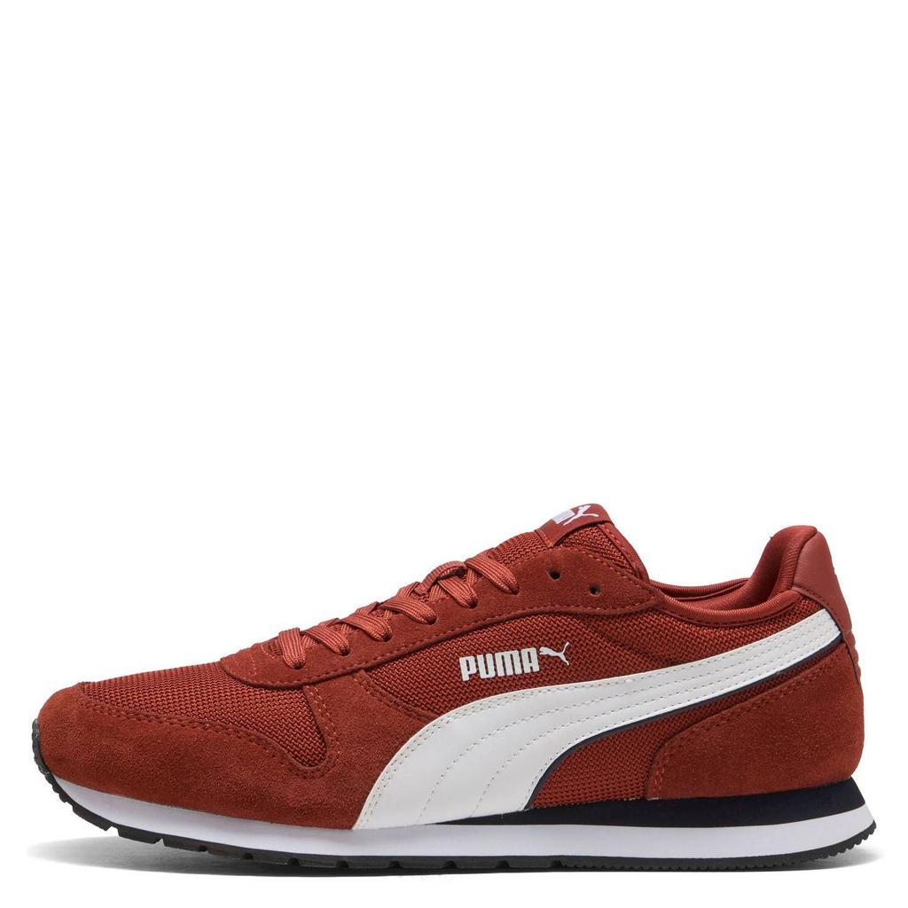 Donkerrood en witte unisex Puma St Miler sneakers van mesh-suède/voering: mesh/voetbed: eva met veters