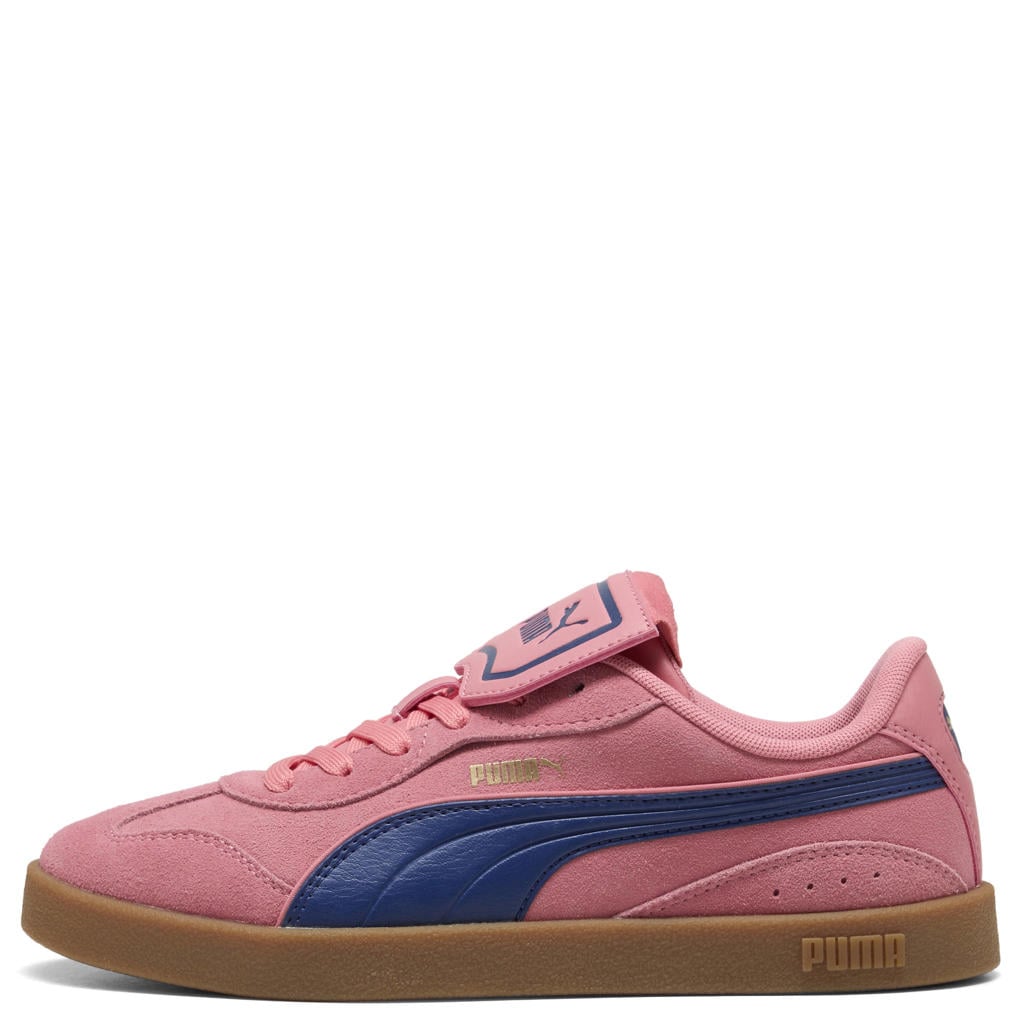 Roze en kobaltblauwe dames Puma Club Azura suede sneakers van imitatie suede/voering: mesh/voetbed: eva met veters