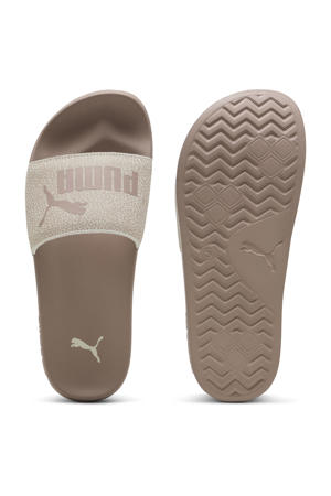 Leadcat 2.0 Topcat leren slippers met stippen beige/ecru
