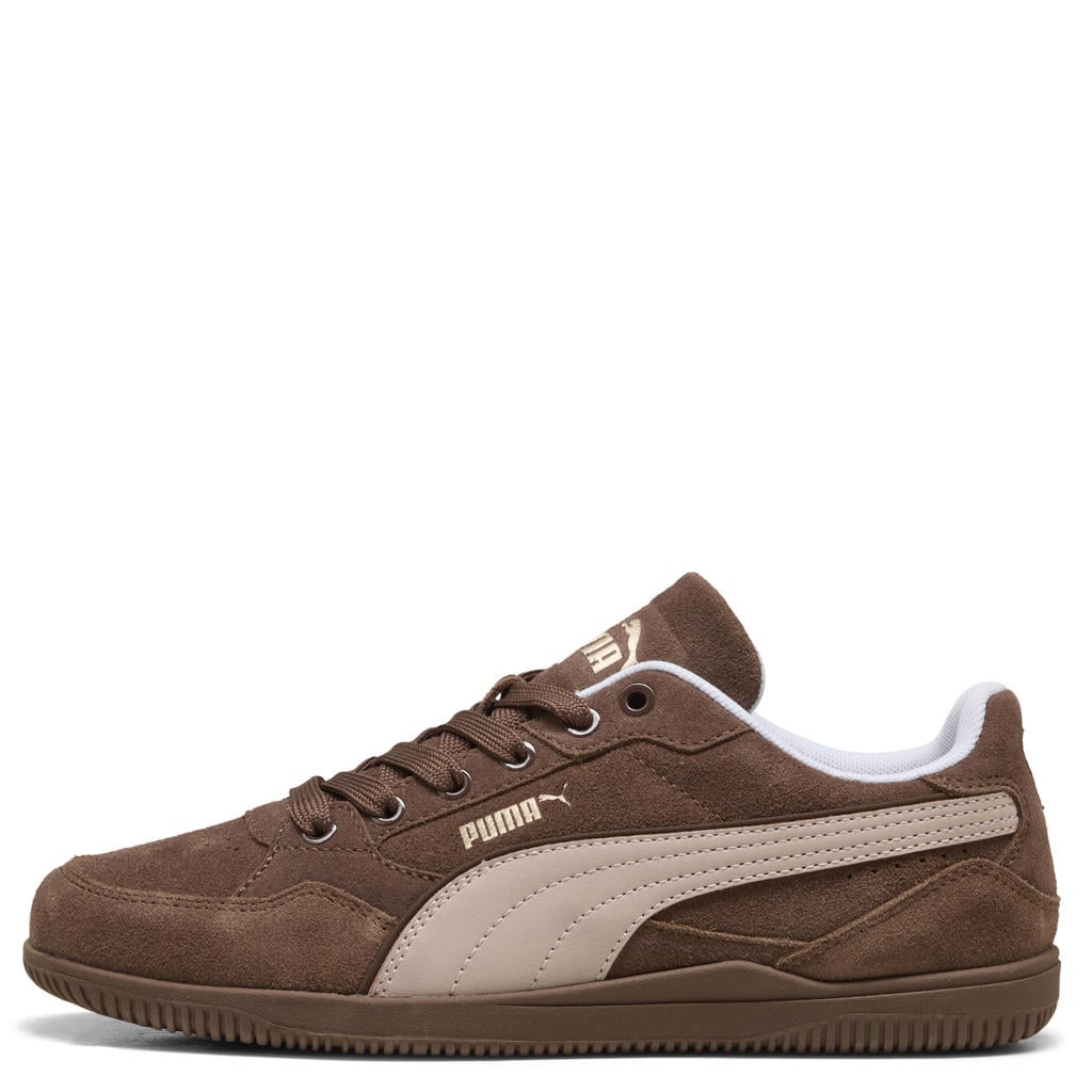 Bruin en ecru dames Puma K-Moda suede sneakers met veters