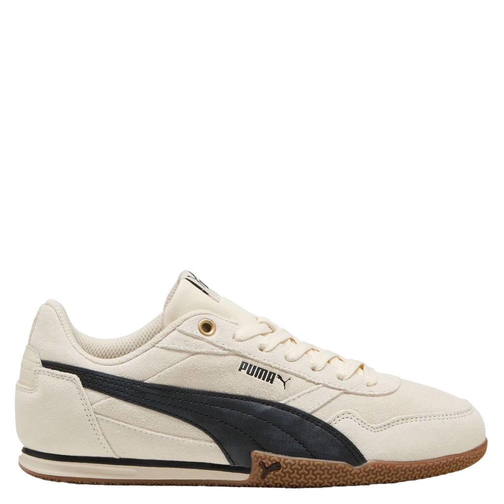 Ecru dames Puma Bella Donna suede sneakers met veters
