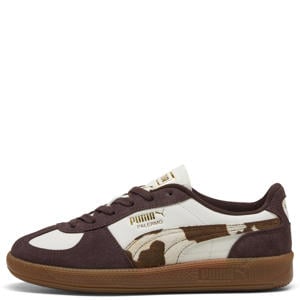 Palermo Cow leren sneakers met koeienprint ecru/bruin