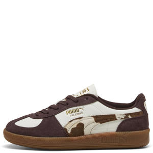 Palermo Cow leren sneakers met koeienprint ecru/bruin