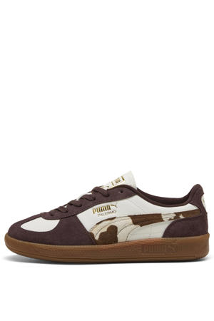 Palermo Cow leren sneakers met koeienprint ecru/bruin
