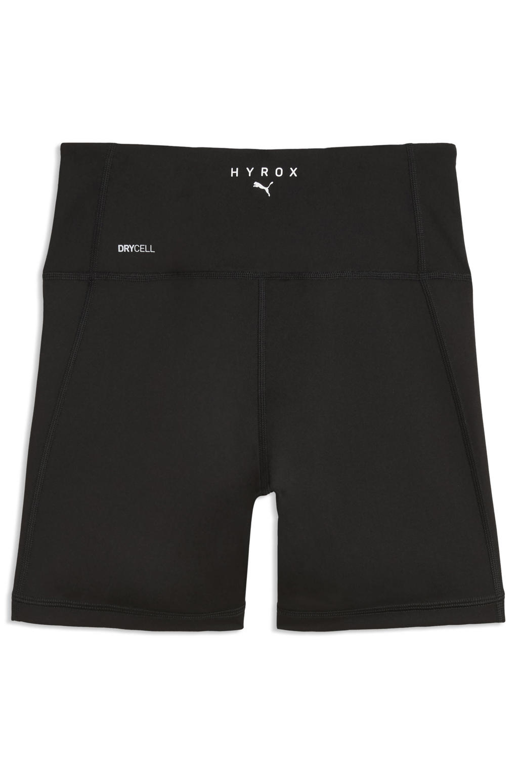Zwarte dames Puma sportshort Hyrox van polyester met slim fit, high waist en elastische tailleband