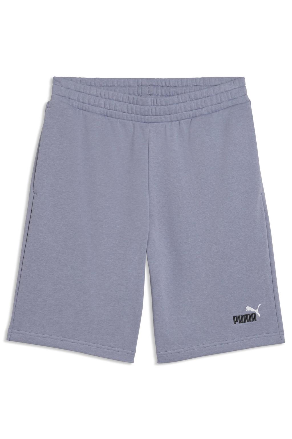 Grijze heren Puma sweatshort van katoen met regular fit, regular waist, elastische tailleband met koord en effen