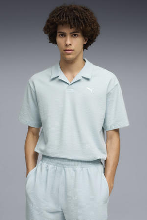 Essentials Elevated polo lichtblauw