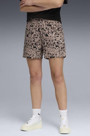 short dierenprint beige