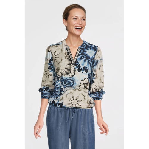 Dreamstar gebloemde blousetop blauw afbeelding