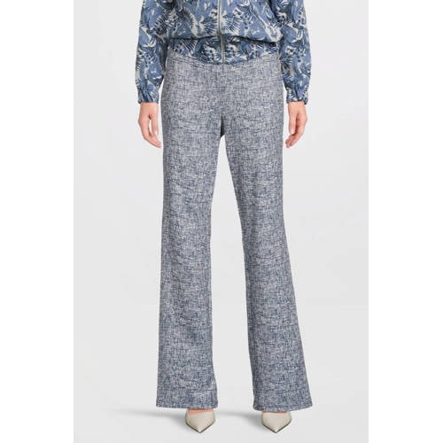 Dreamstar travelstof straight high waist casual broek donkerblauw afbeelding
