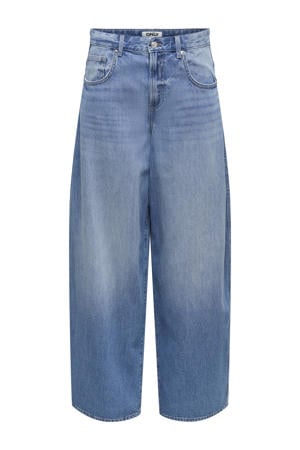 high waist barrel jeans medium blue denim