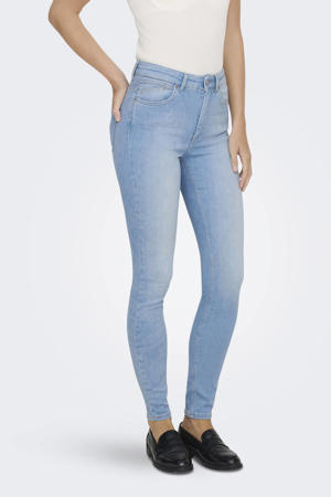 high waist skinny jeans light blue denim